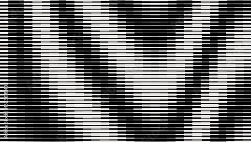 Abstract black and white op art Halftone,parallel horizontal lines