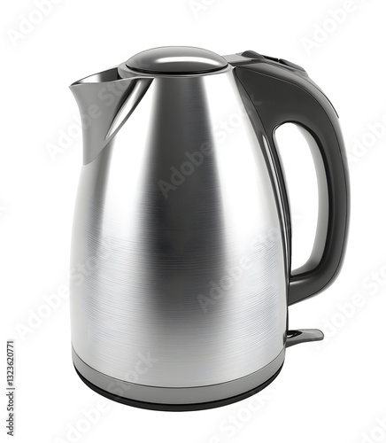 sleek stainless steel kettle with modern design, perfect for boiling water efficiently. Its polished surface adds touch of elegance to any kitchen