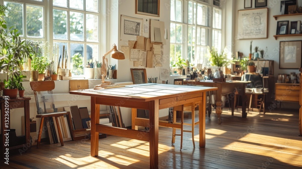 A pristine wooden drafting table stood proudly in a sun-drenched workspace, its adjustable angle ready to assist creative minds in crafting their visions. A pristine wooden drafting table stood proudly in a sun-drenched workspace, its adjustable angle ready to assist creative minds in crafting their visions.
