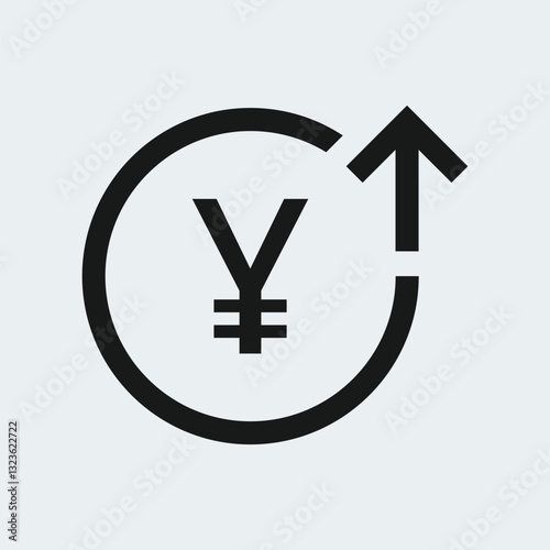Yen, Yuan cost value increase. Yuan, Yen money making icon