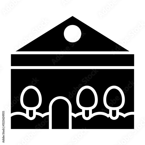 Greenhouse Vector Glyph Icon Design