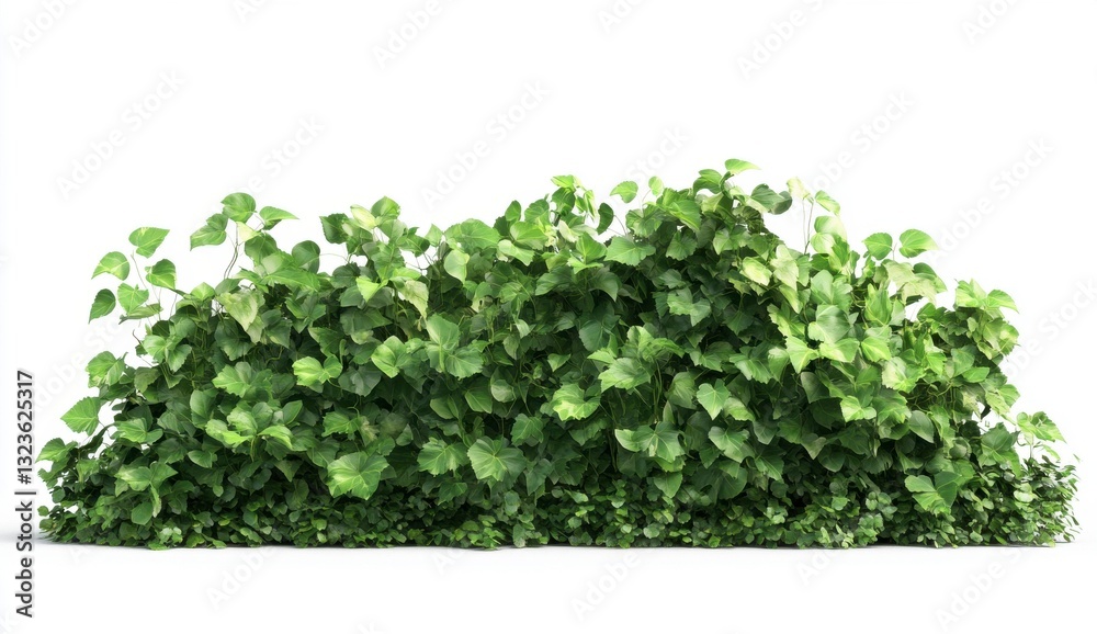 Naklejka premium Lush Green Ivy Bush Isolated on White Background