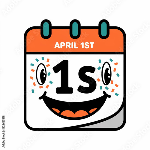 April Fools Day Calendar Icon. A cute calendar icon in celebration of April Fools Day. Isolated on white background. illustration vector. Eps 10.