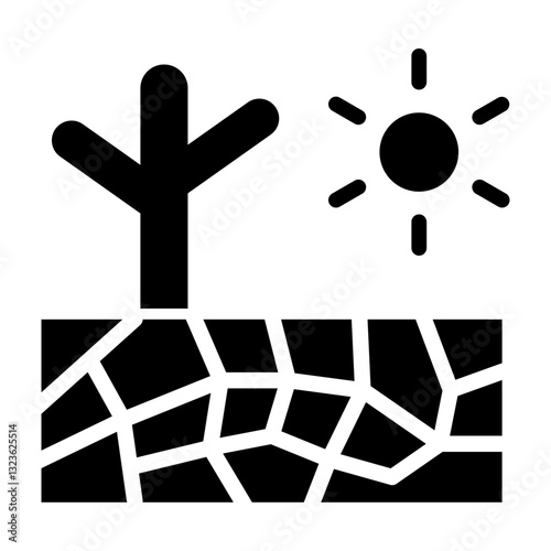 Drought Vector Glyph Icon Design