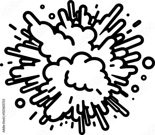 Dynamic Explosion Burst: Abstract Vector Graphic Element
