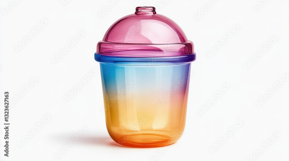A sleek, modern sippy cup, crafted from vibrant plastic, stood proudly isolated against a pristine, transparent background, its design a testament to contemporary aesthetics. A sleek, modern sippy cup, crafted from vibrant plastic, stood proudly isolated against a pristine, transparent background, its design a testament to contemporary aesthetics.