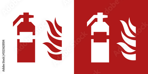 Fire Extinguisher Stencil Icon. Safety Equipment Symbol in Stencil Style.