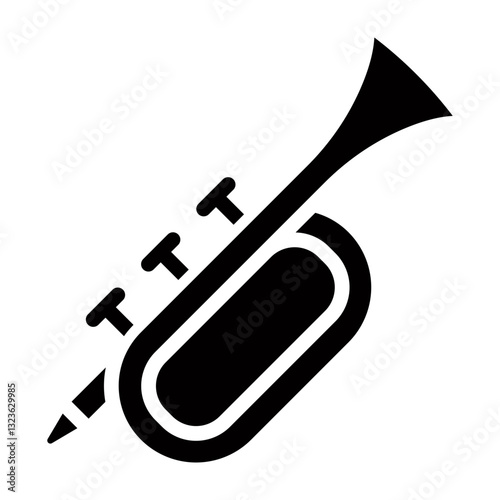 Trumpet Vector Glyph Icon Design