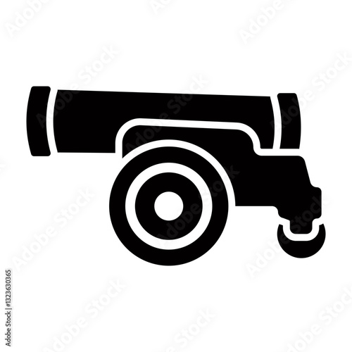 Cannon Vector Glyph Icon Design