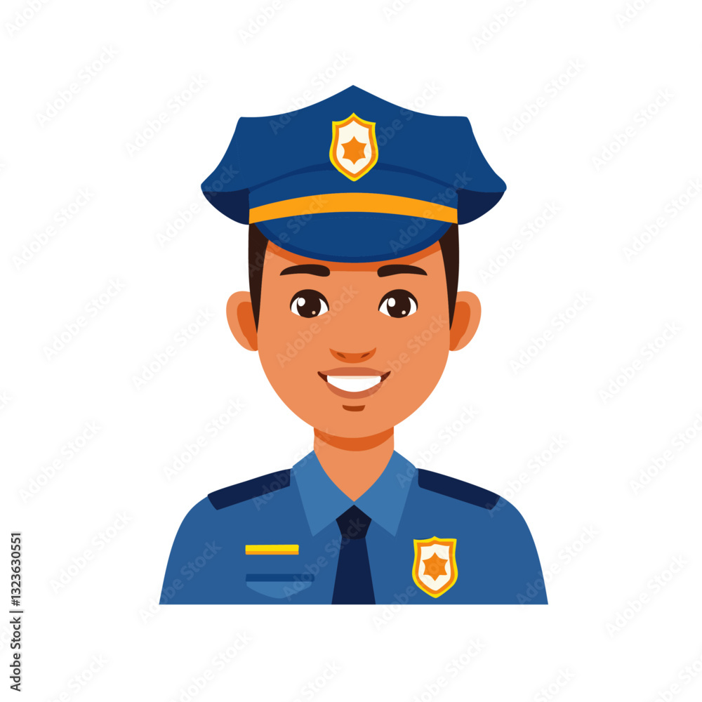 funny cartoon policeman officer vector icon design