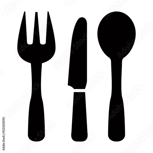 Cutlery Vector Glyph Icon Design