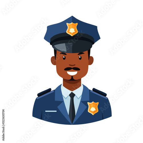 Obraz na płótnie funny cartoon black policeman officer vector icon design w salonie