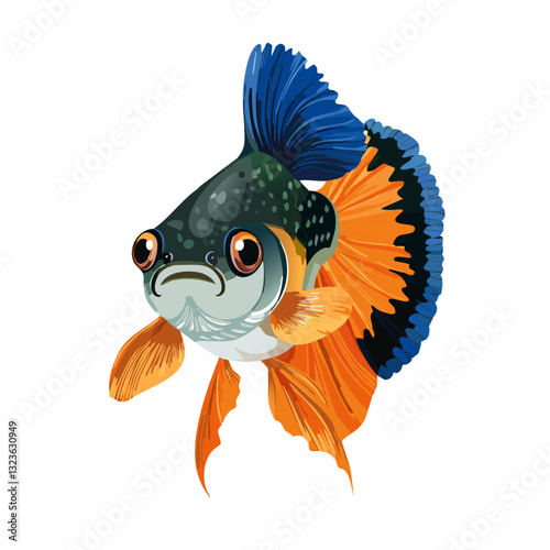 Obraz na płótnie illustration of cartoon Poecilia reticulata guppy fish vector icon design w salonie
