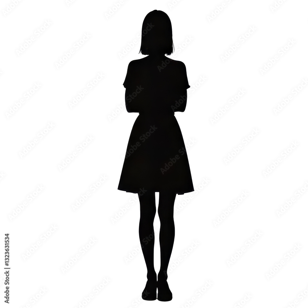 Woman in dress silhouette with transparent background