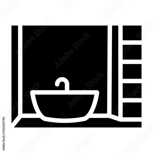 Bath Room Vector Glyph Icon Design