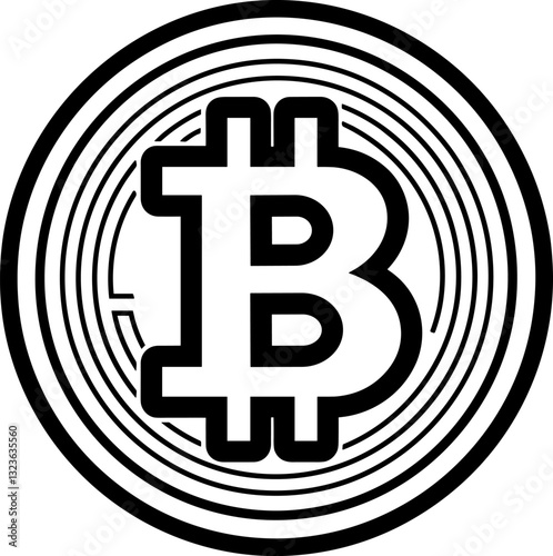 Bitcoin Icon: Digital Currency Symbol for Modern Finance and Investment