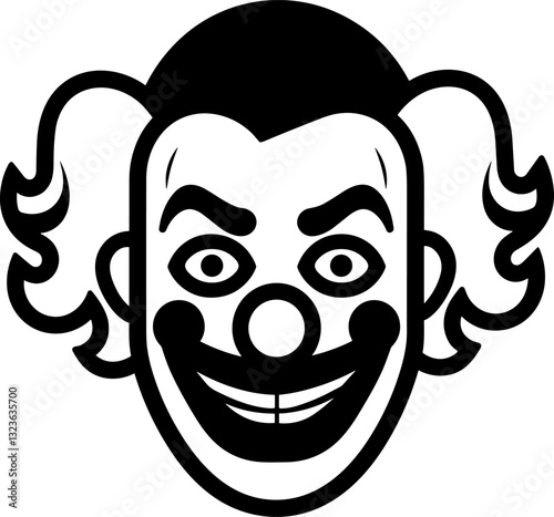 Whimsical Clown Face: A Captivating Vector Illustration of Joyful Character