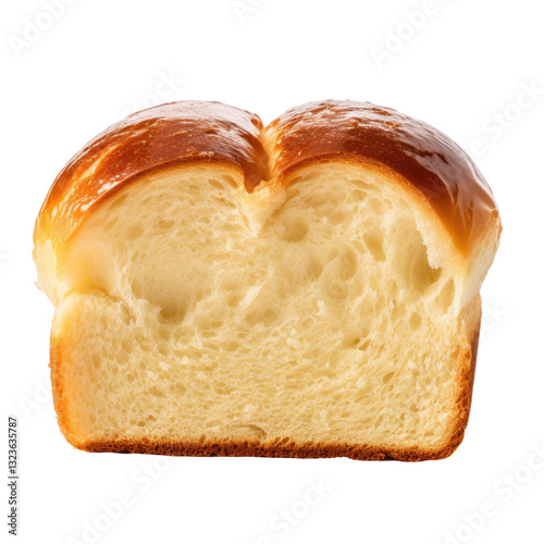 golden brioche bun on transparent background