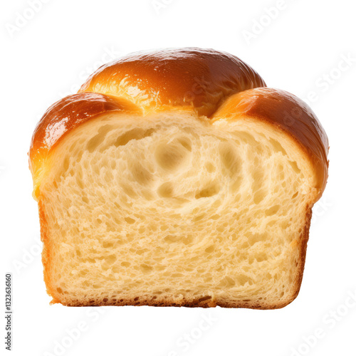 golden brioche bun on transparent background