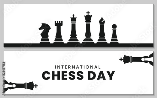  Chess Club, Chess Tournament, International Chess Day Banner Set Design