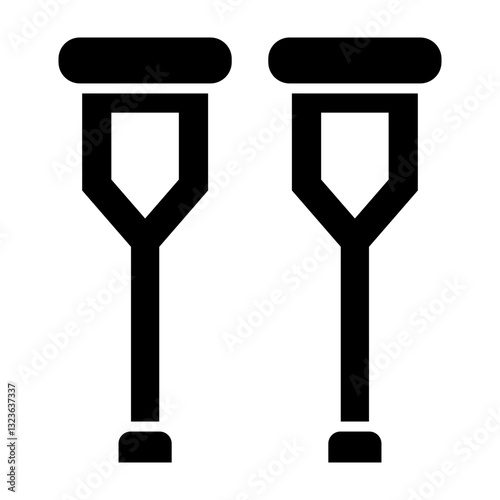 Crutches Vector Glyph Icon Design