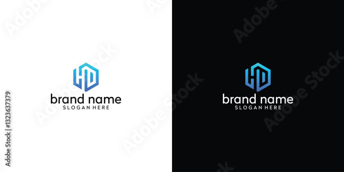 letter hd dh logo building
