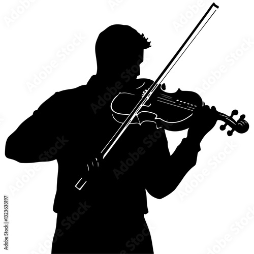 vector of a musician playing the violin.
