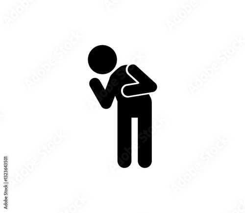 吐き気を訴えるピクトグラム　ベクター
