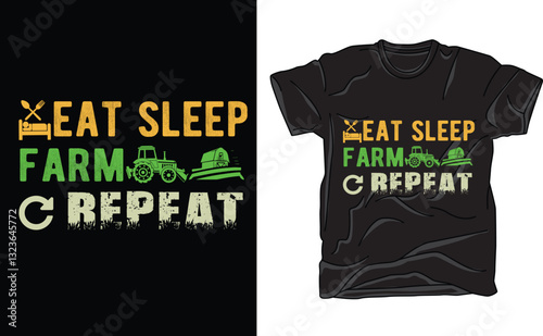 graphic eat sleep farm repeat t-shirt gift
