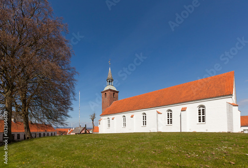 Konstfotografi Church above the village of Ebeltoft, Denmark