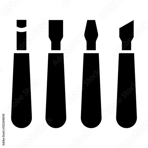 Sculpting Tools Vector Glyph Icon Design