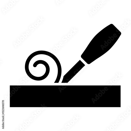 Wood Cvarving Tools Vector Glyph Icon Design