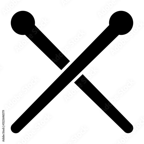 Knitting Needles Vector Glyph Icon Design