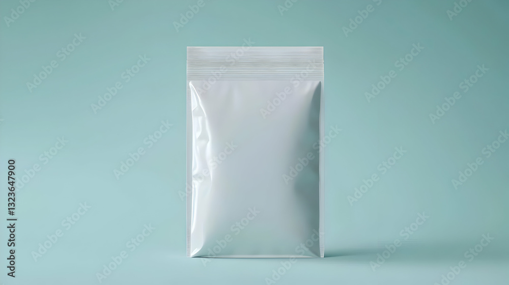 Isolated White Package Mockup Against Teal Background with Clean Design and Simple Lighting Isolated White Package Mockup Against Teal Background with Clean Design and Simple Lighting