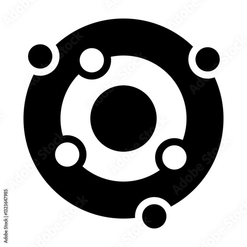 Solar System Vector Glyph Icon Design