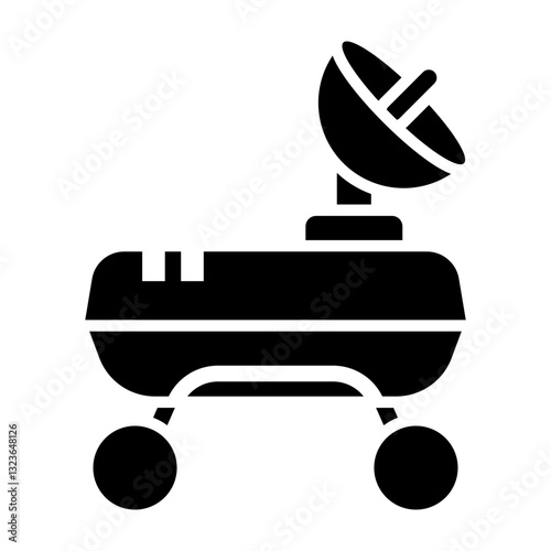 Mars Rover Vector Glyph Icon Design