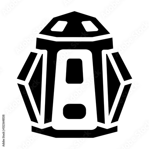 Lunar Lander Vector Glyph Icon Design