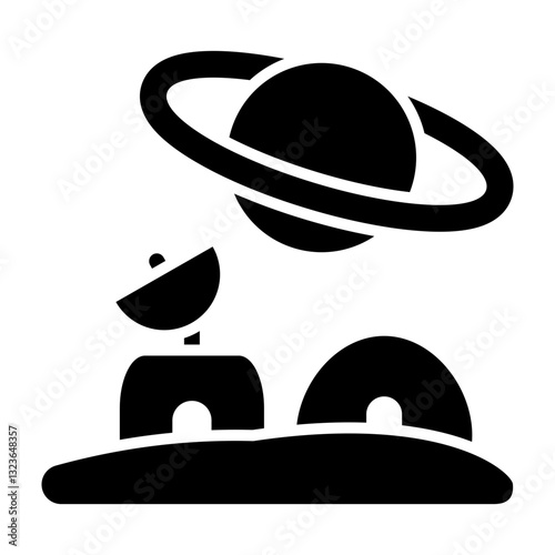 Lunar Base Vector Glyph Icon Design