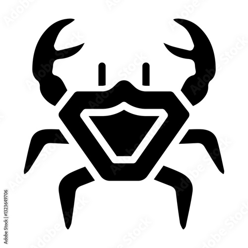 Crab Vector Glyph Icon