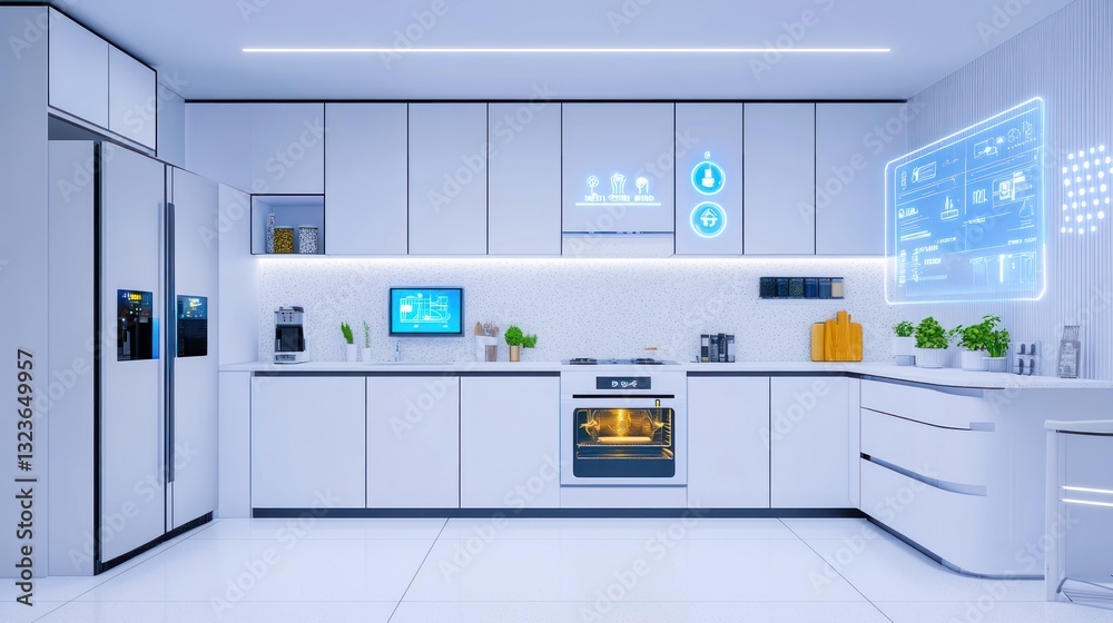 Futuristic Smart Kitchen: Modern Home Automation Design Futuristic Smart Kitchen: Modern Home Automation Design