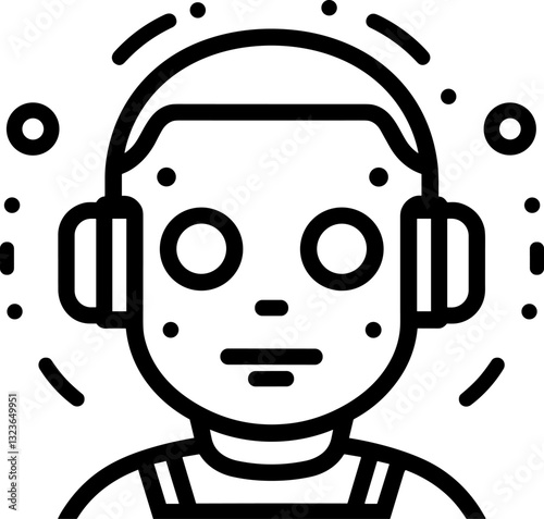 Person with Headphones Icon: Listening to Music in Style