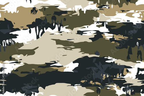 Abstract Military Camouflage Background Made of Splash. Camo Pattern for Army Clothing. Digital Camouflage seamless pattern. Vector camouflage pattern. Hunting camouflage