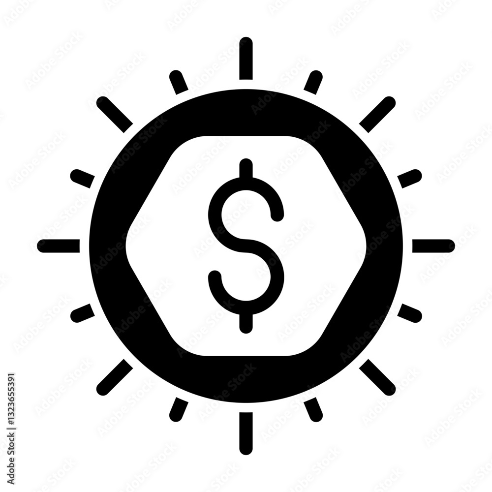 Earnings Vector Line Icon Design