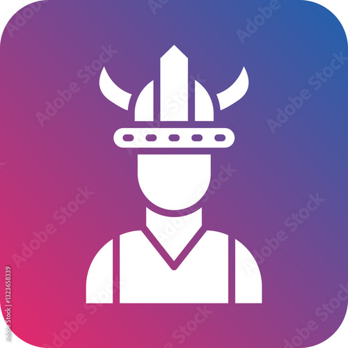 Viking Man Icon Style