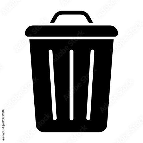Trash Can Vector Glyph Icon Design