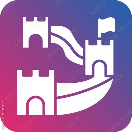 Great Wall of China Icon Style