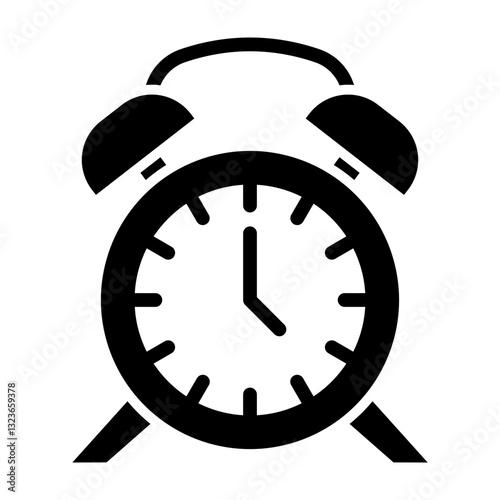 Alarm Clock Vector Glyph Icon Design