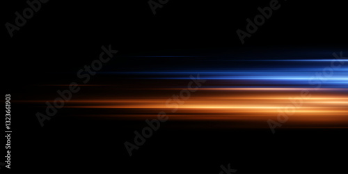 Abstract effect of high speed light speed movement, light lines.