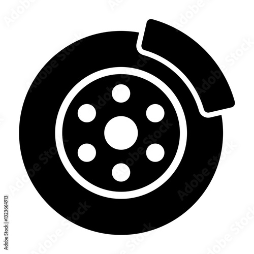 Brake Pad Vector Glyph Icon Design