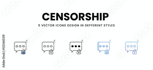 Censorship  vector icons set stock illustration